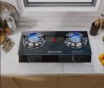 Ailyons Glass Table Top 2-Burner Gas Cooker