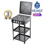 Nunix 4 Gas Burners Standing Cooker with Shelves
