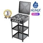 Nunix Standing Cooker with Shelves – 3 Gas + 1 Electric Burner