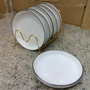 6‑Piece Japanese Ceramic Dinner Plate Set – Elegant & Functional (7inch)
