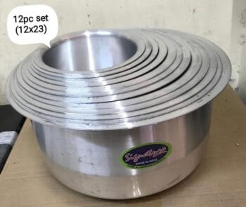 12pc High Quality Alluminium Sufurias-Size 12-23