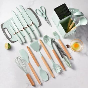 Elegant 19PC Executive Silicone Spoons-Cookware Cutlery Set