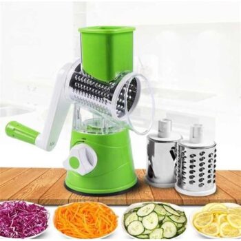 Efficient Rotary Drum Grater Veggie Slicer with 3 Slicing Options