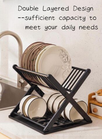 X-Folding Drain Rack – Foldable Dish Drainer Rack